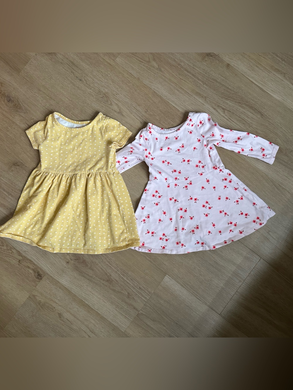 2-Pack Baby Girls Dresses - Yellow Polka Dot & White Floral